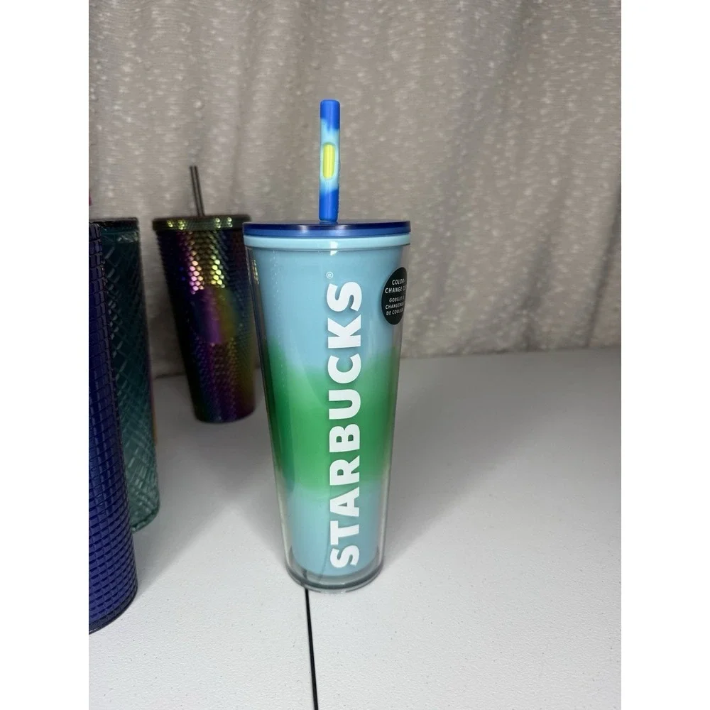 9 LIMITED EDITION STARBUCKS TUMBLER Cups Water LOT STUDDED JEWELED with straws